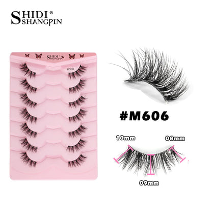 SHIDISHANGPIN 3D Half Cat Eye Lashes – Natural Winged Fox Faux Mink Eyelashes for Makeup