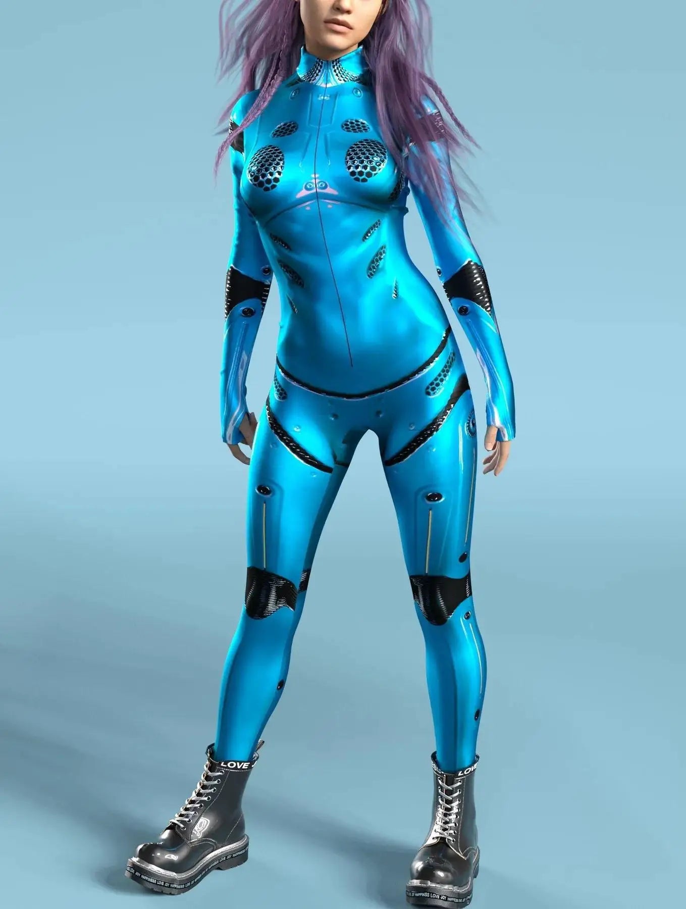 Women's Cyberpunk Mechanical Catsuit - 3D Zipper Cosplay Zentai Bodysuit for Halloween & Costume Parties