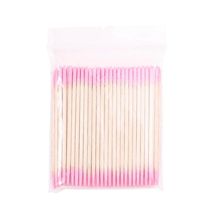 100Pcs Double-Ended Cotton Swabs - Fine Point Beauty Tools for Nail Art, Makeup & Eyeliner Correction