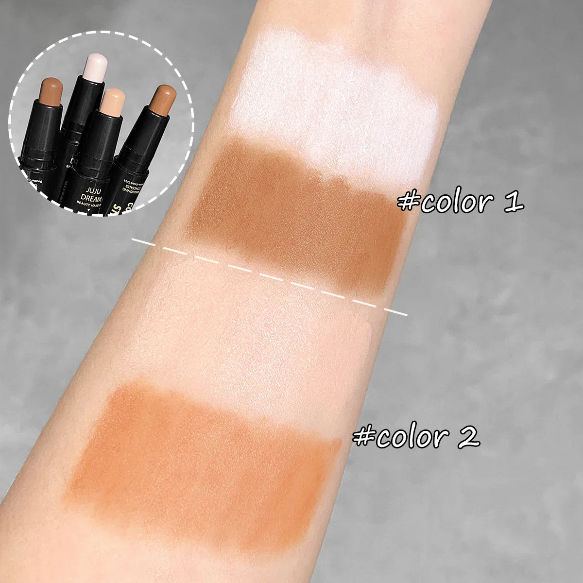 Dual-Ended Contour & Concealer Stick – Long-Lasting Foundation for Dark Circles & Facial Contouring