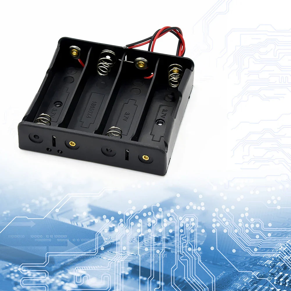 10-in-1 Plastic 18650 Battery Holder — 1/2/3/4 Slot Storage Box with Wire Lead for 3.7V 18650 Batteries