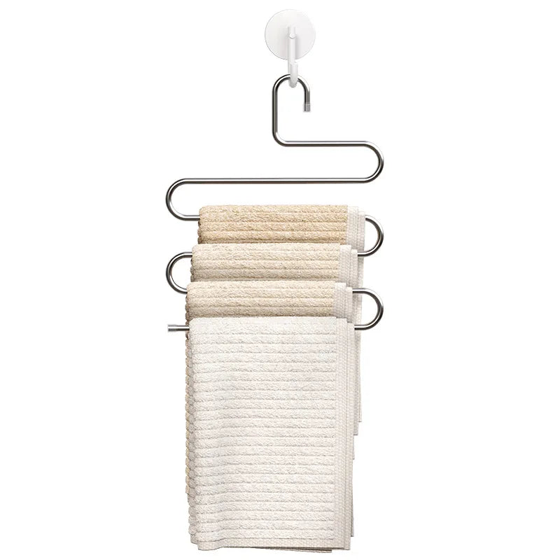 5 Layers Multifunctional Non-Slip Clothes Hanger Rack | Space-Saving Pants & Clothing Storage Organizer