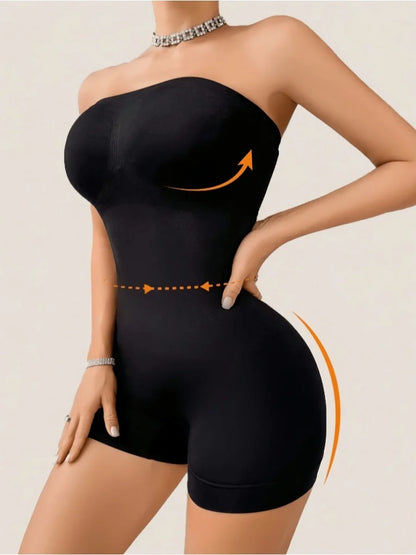 Women's Seamless Tummy Control Shapewear Bodysuit - Full Body Slimming Compression with Shorts