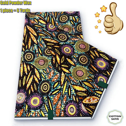 2026 African Grand Golden Wax Fabric - Soft Pink Flash Gold Ankara Batik Pagne
