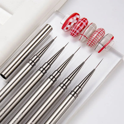 Nail Art Liner Brushes – Striping & Drawing Pens for Elongated Lines, 6–25mm Professional Manicure Design Tools