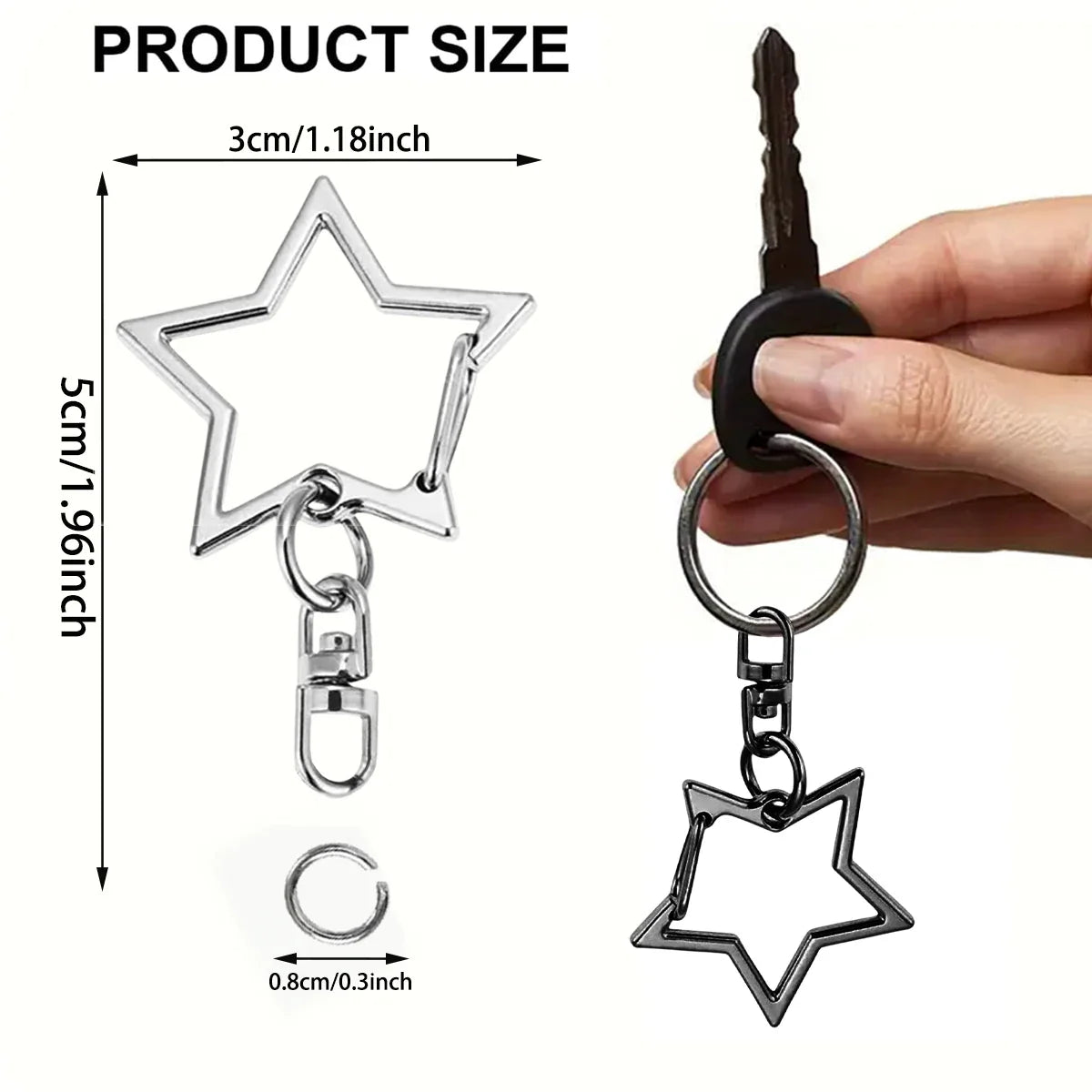 5/15/25/50 Sets Star Keychain Clasps - Lobster Claw Hooks with Jump Rings for DIY Crafts, Jewelry & Accessories