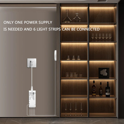 Under Cabinet COB LED Strip Light – Dimmable Touch Sensor Lamp for Display, Bookcase, Wardrobe & Closet