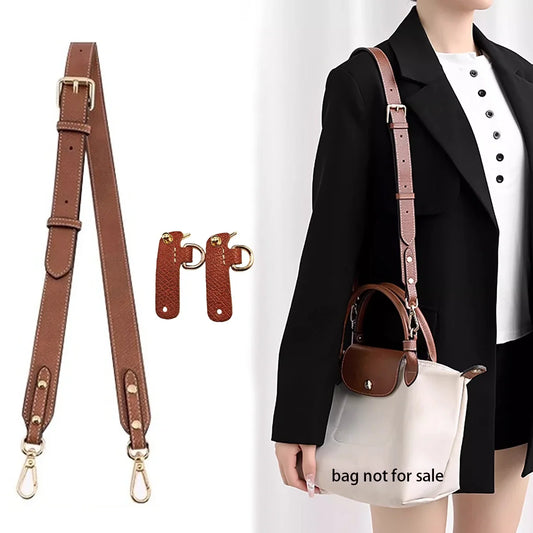 Leather Shoulder Strap for Longchamp Terra Bag - No-Punch Replacement Handle Strap Accessory