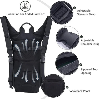 Tactical 3L Hydration Backpack – Waterproof Water Bag for Outdoor Sports, Cycling, and Mountaineering
