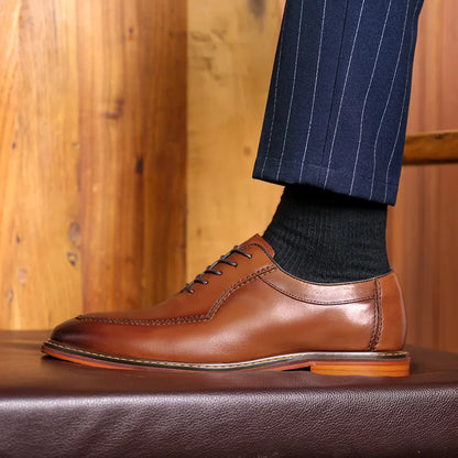 Men’s Cowhide Leather Dress Shoes - Elegant U-Tip Business Formal & Wedding Shoes Sizes 38-47