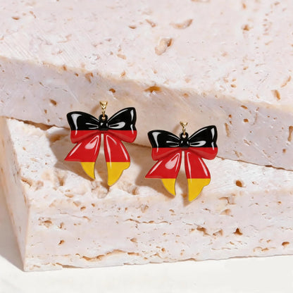 4th of July Patriotic Flag Earrings - Red White Blue American Dangle Jewelry Gift for Women