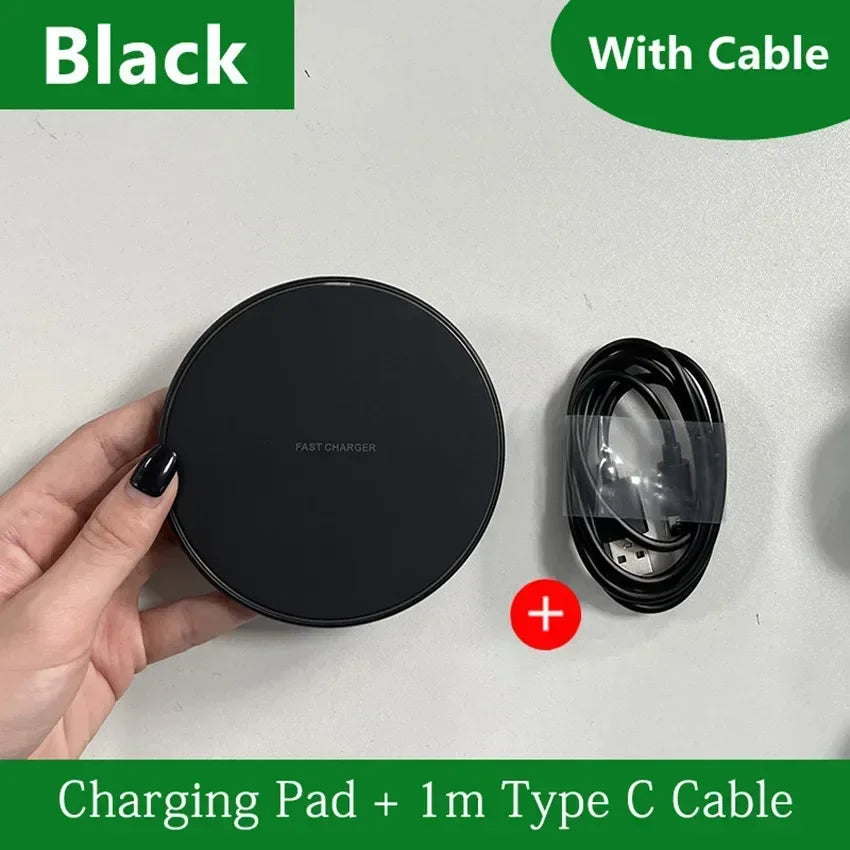 Wireless Phone Charger Stand - Fast Charging Pad Dock for iPhone 16/15/14/13/12/11, Samsung & Xiaomi