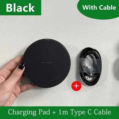 Wireless Phone Charger Stand - Fast Charging Pad Dock for iPhone 16/15/14/13/12/11, Samsung & Xiaomi