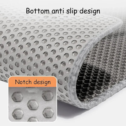 Double-Layer Large Cat Litter Mat – Anti-Splash, Sand-Filtering Floor Protector for Cats