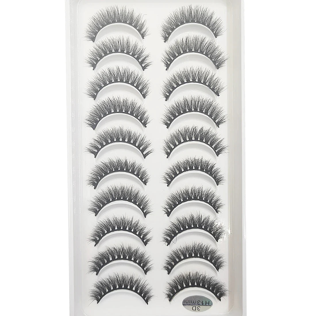 10 Pairs 3D Mink False Eyelashes – Soft Natural Cross Messy Dense Lash Extensions Makeup