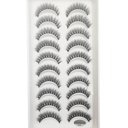 10 Pairs 3D Mink False Eyelashes – Soft Natural Cross Messy Dense Lash Extensions Makeup