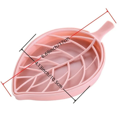 Leaf-Shaped Soap Dish - 2-Layer Drainage Soap Holder Box for Bathroom Shower and Home Accessories