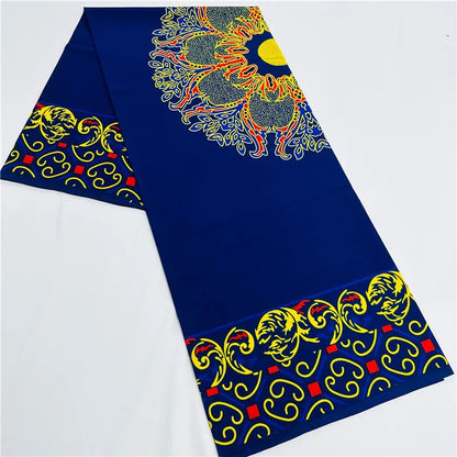 6 Yards African Real Wax Fabric - 100% Cotton Original Ankara Print for Party Dresses K121901