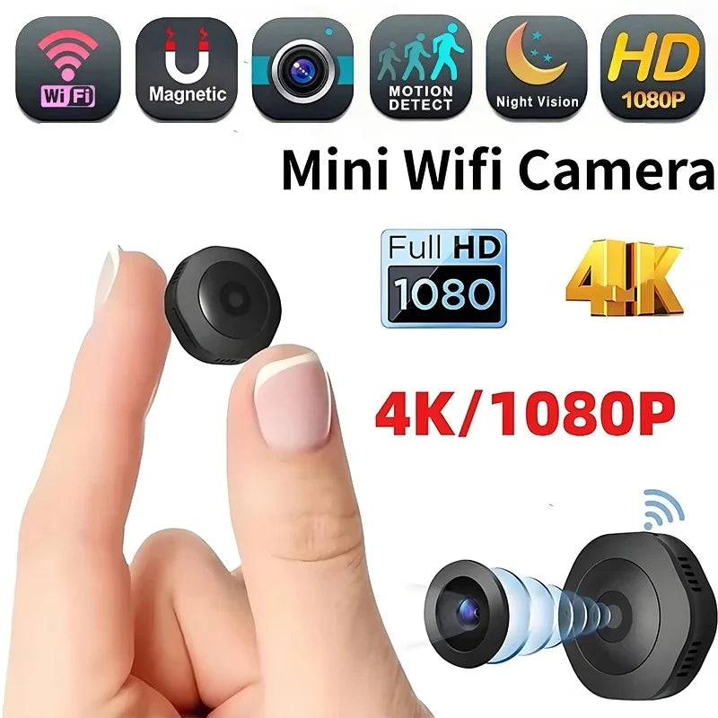 4K HD Mini Wireless Camera - Portable Night Vision WiFi Remote Monitor Video Recorder Security Camcorder