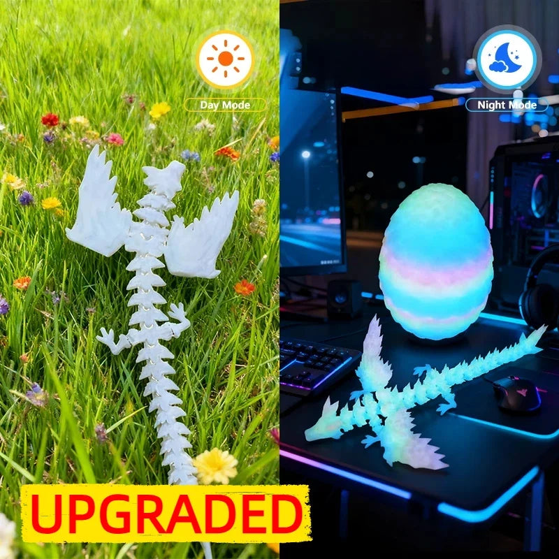 3D Printed Articulated Dragon Figurine - Colorful Gem Dragon Movable Joint Desktop Fantasy Action Figure Craft
