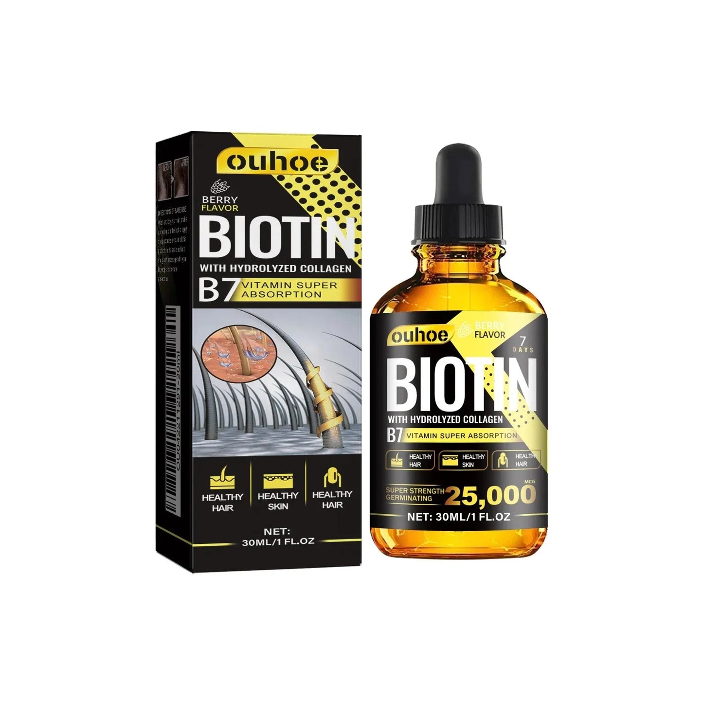 Collagen B7 Hair Growth Oil Set - Nourishing Scalp Treatment for Men & Women