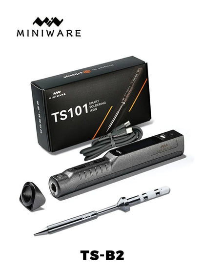 TS101 65W Mini Soldering Iron - Portable Adjustable Temperature LCD with Tip Set Upgrade
