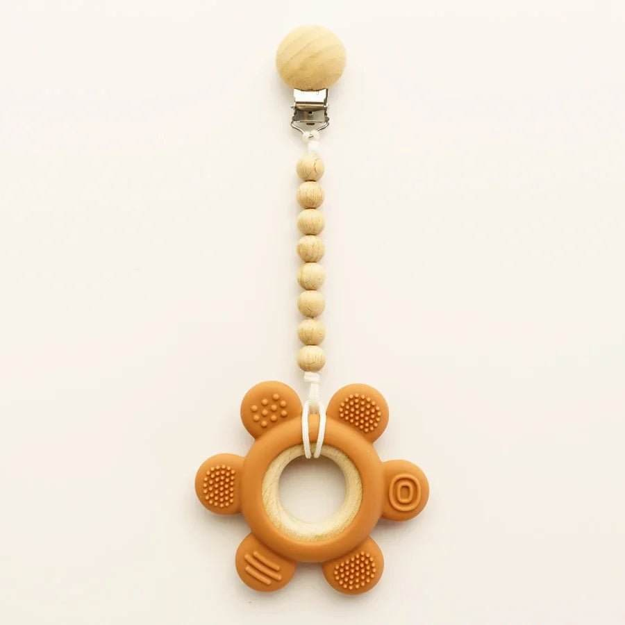Baby Silicone Teether Necklace - Rudder Shape BPA Free Sensory Chewing Toy for Infant Teething Relief