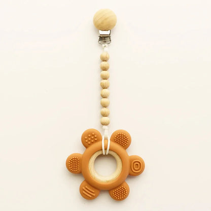Baby Silicone Teether Necklace - Rudder Shape BPA Free Sensory Chewing Toy for Infant Teething Relief