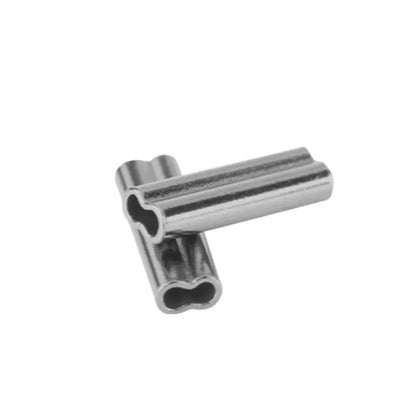 100PCS Fishing Crimping Sleeves - Single & Double Barrel Tackle Line Connectors