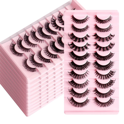 2/10 Pairs 3D Mink Strip False Eyelashes – Dramatic Fake Lash Extensions for Makeup