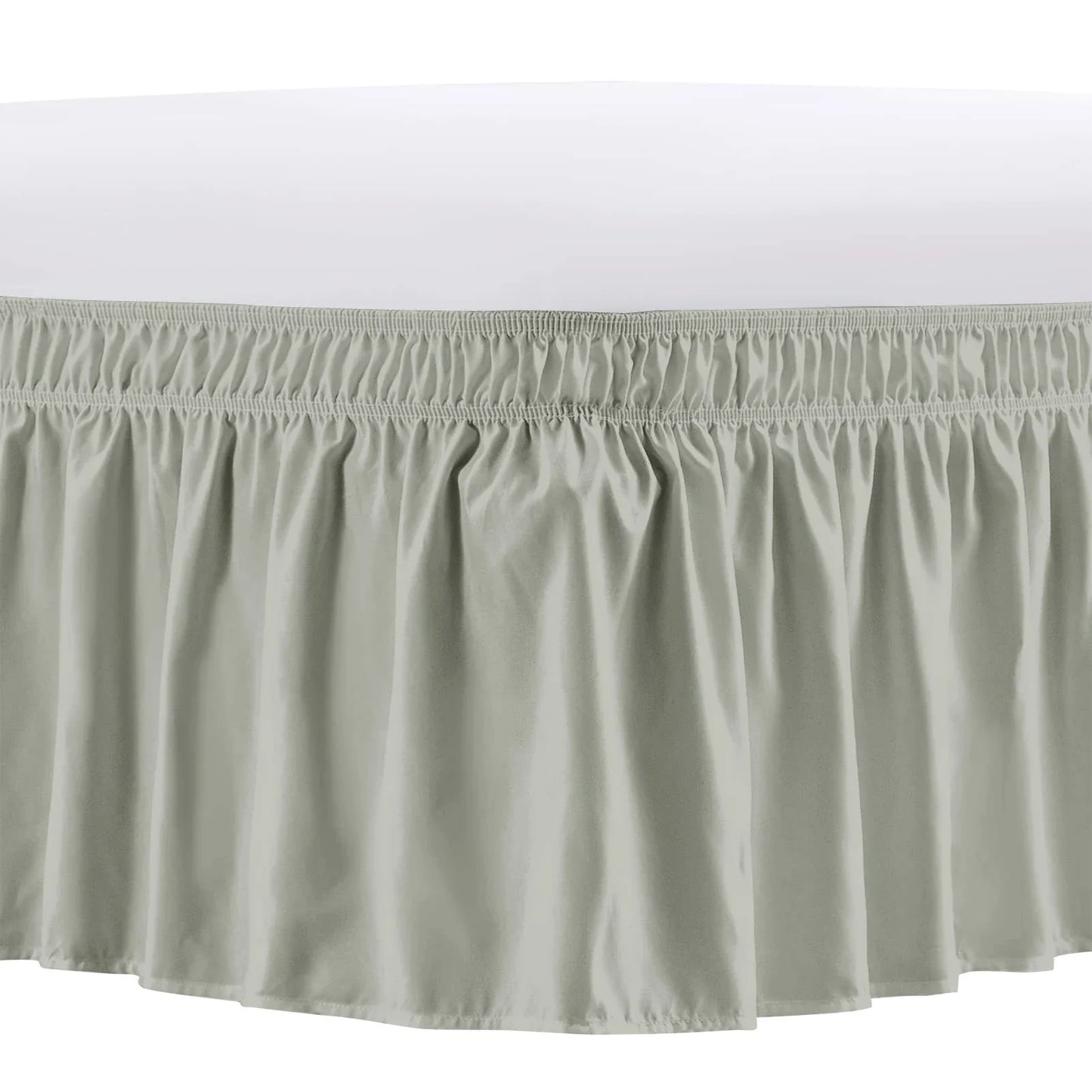 Elastic Wrap-Around Bed Skirt – Wrinkle, Fade & Shrink Resistant Dust Ruffle Easy-Fit Bedding Cover for Adjustable Beds