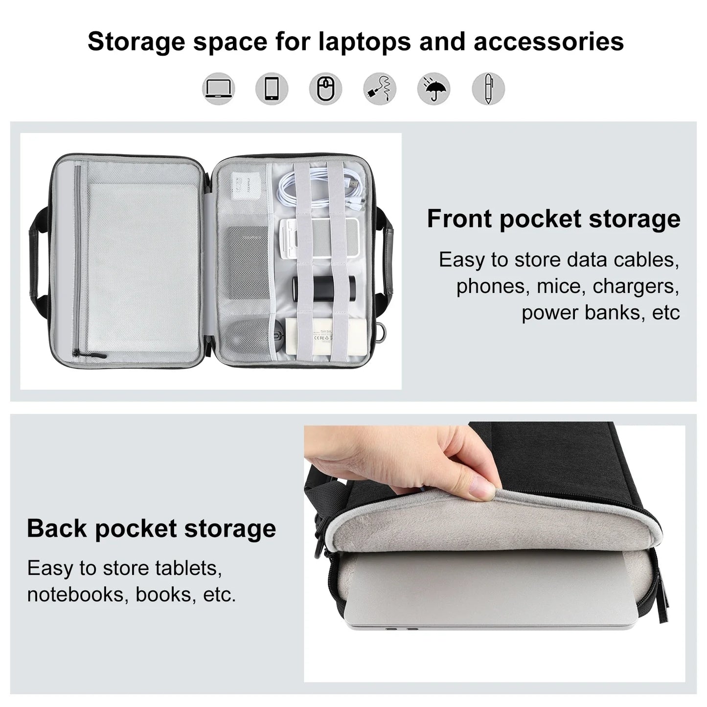 HAWEEL 13-16 Inch Briefcase Crossbody Laptop Bag - Compatible with MacBook, Lenovo ThinkPad, ASUS, HP and More