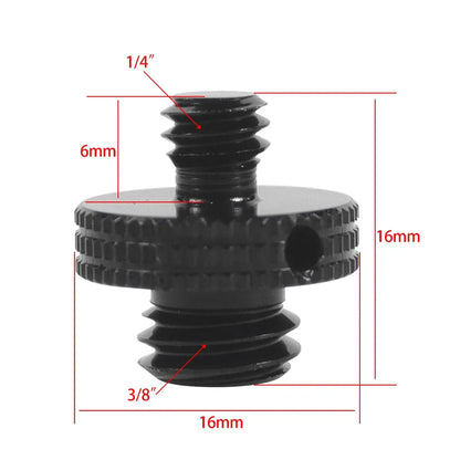 Reinforced Camera Screw Adapter - 1/4 to 3/8 Inch Male Female Thread Converter for Tripod Monopod Ball Head Light Bike Mount