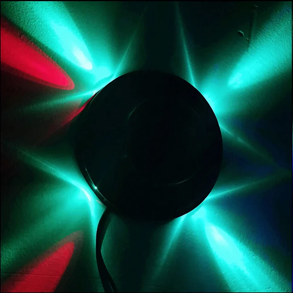 Sound Activated RGB Disco Light - USB Rotating LED Party Stage Light with Music Sync