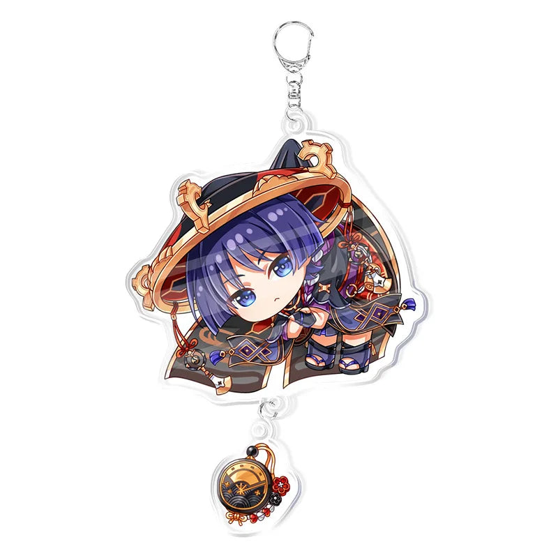 Genshin Impact Keychain – Acrylic Figure & Metal Holder Key Ring for Kids, Girls & Men