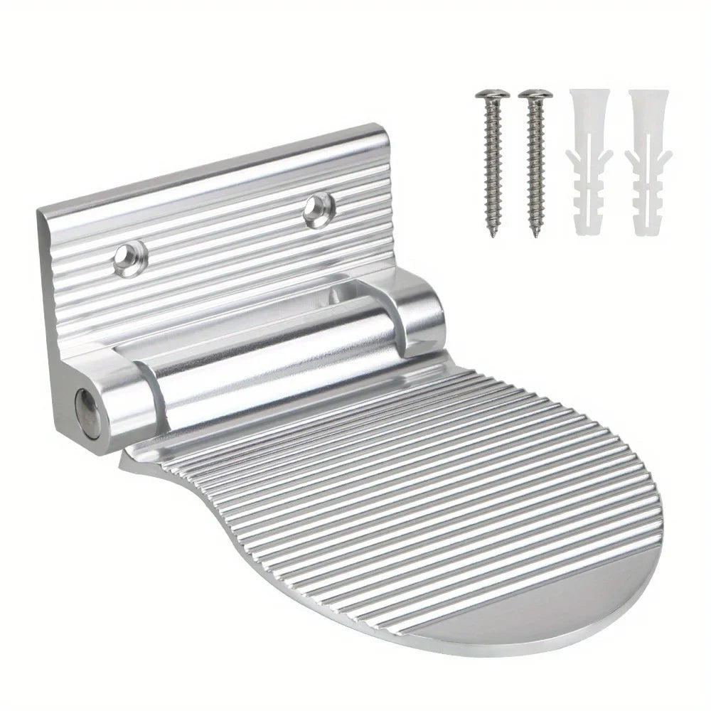 Bathroom Shower Footrest – Wall-Mounted Aluminium Alloy Pedestal Footstool, Anti-Slip Foot Pedal in Black or Silver