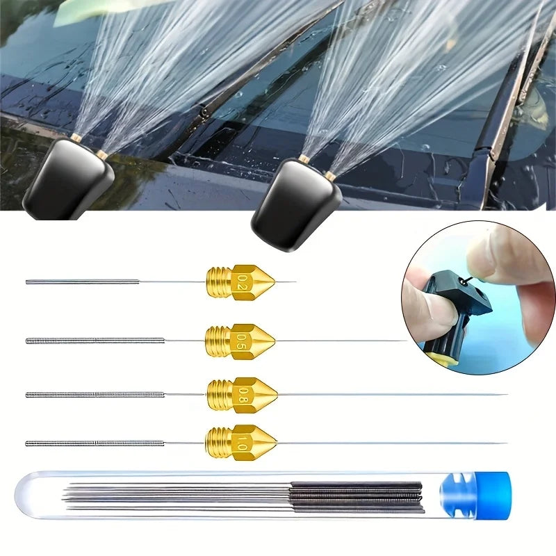 10-Piece Stainless Steel Cleaning Nozzle Kit - 3D Printer, Gas Stove, Shower & Window Cleaning Tools
