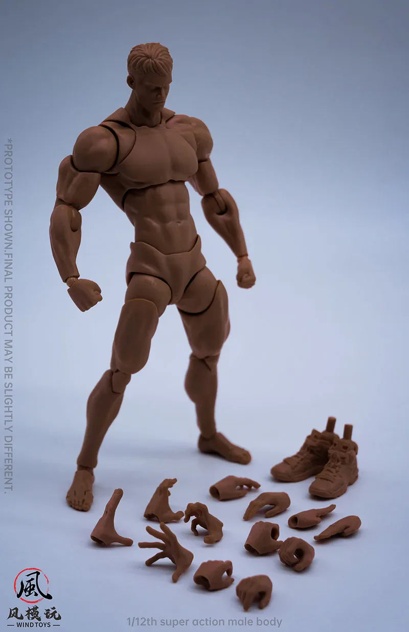 1/12 Scale Male Soldier Action Figure — 16cm Flexible Joint Articulated Toy Doll Model White Yellow Black