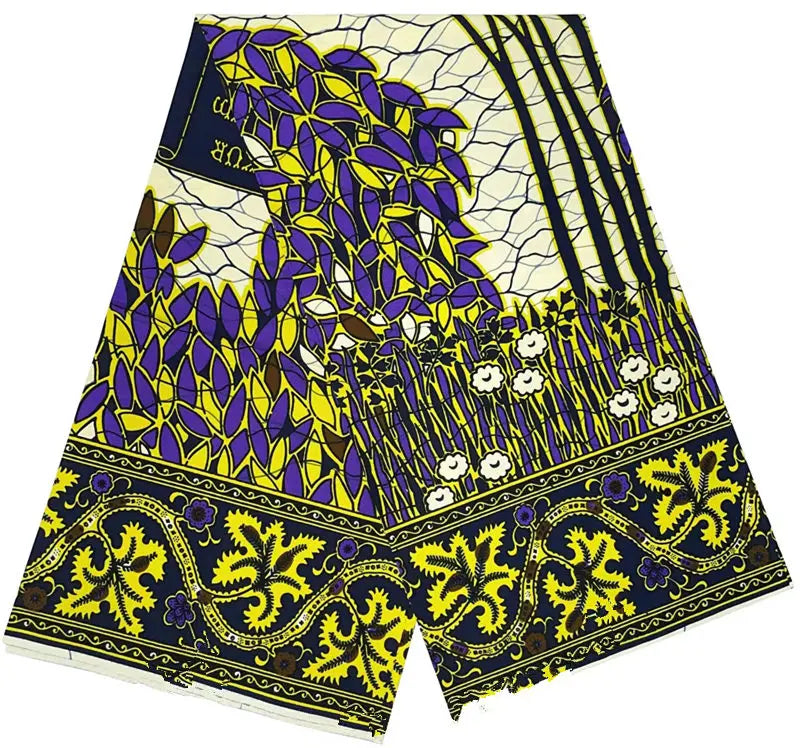 100% Cotton Ankara Wax Fabric - High Quality Soft Real Dutch Pagne Print for Dresses & Sewing