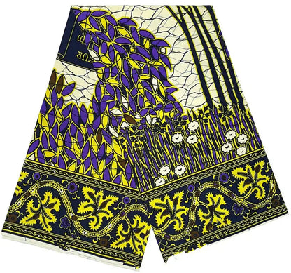 100% Cotton Ankara Wax Fabric - High Quality Soft Real Dutch Pagne Print for Dresses & Sewing