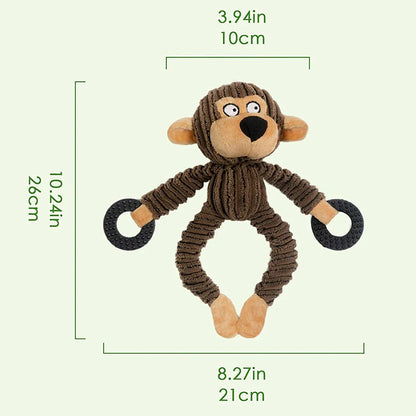 Squeaky Puppy Chew Toys – Plush Interactive Monkey Toy for Teething & Training Small Dogs