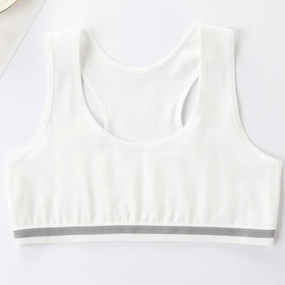 4Pcs Girls Cotton Training Bra Set - Wireless Puberty Underwear Vest Camisole for Kids & Teenage Girls