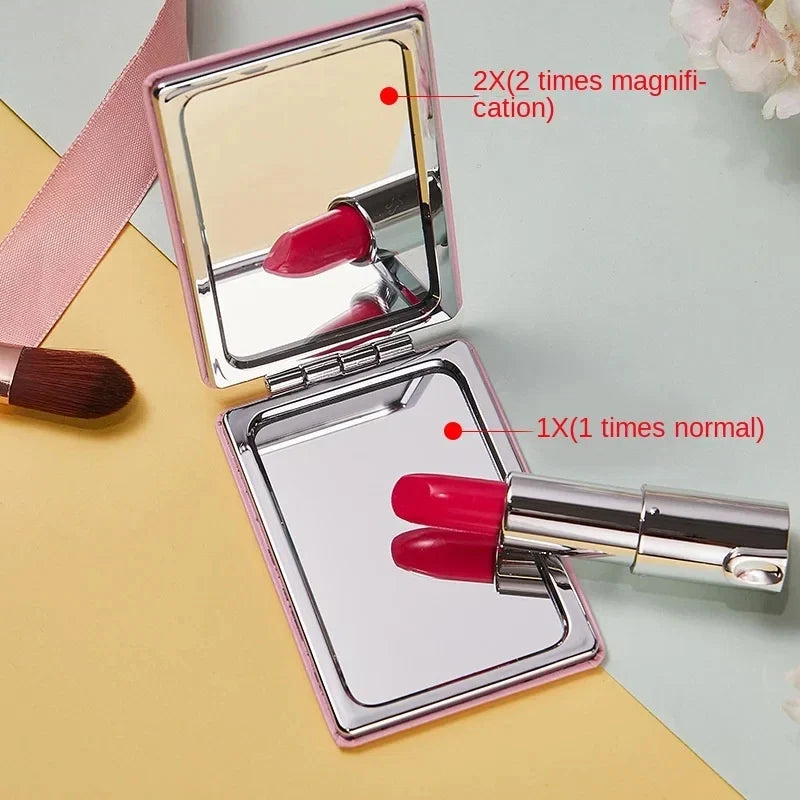 Mini Folding Pocket Makeup Mirror - Portable Travel Vanity Compact Mirror for Handbag & Daily Beauty