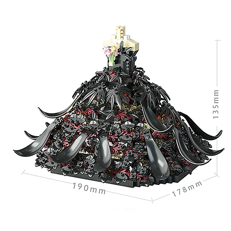 Romantic Princess Black & White Wedding Building Blocks Set – Assembled Decorative Model Toy for Girls, Valentine’s & New Year Gift