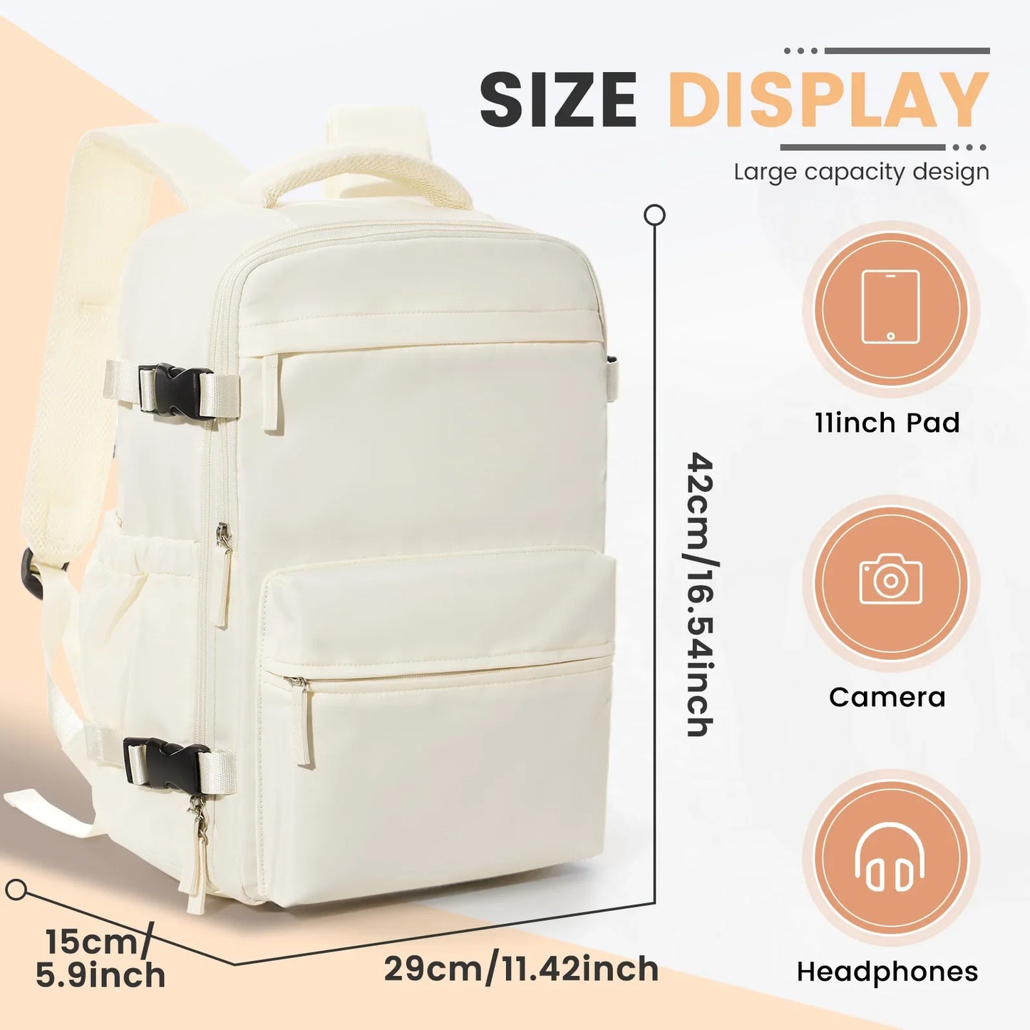 Ryanair Cabin Bag 40x20x25 — Men’s Air Vacuum Compression Laptop Backpack with 42x29x15 Vacuum Clothing Storage Bag
