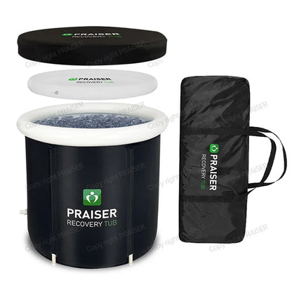 80cm Foldable Cold Plunge Tub - Portable Round Ice Bath & Outdoor Spa for Adults