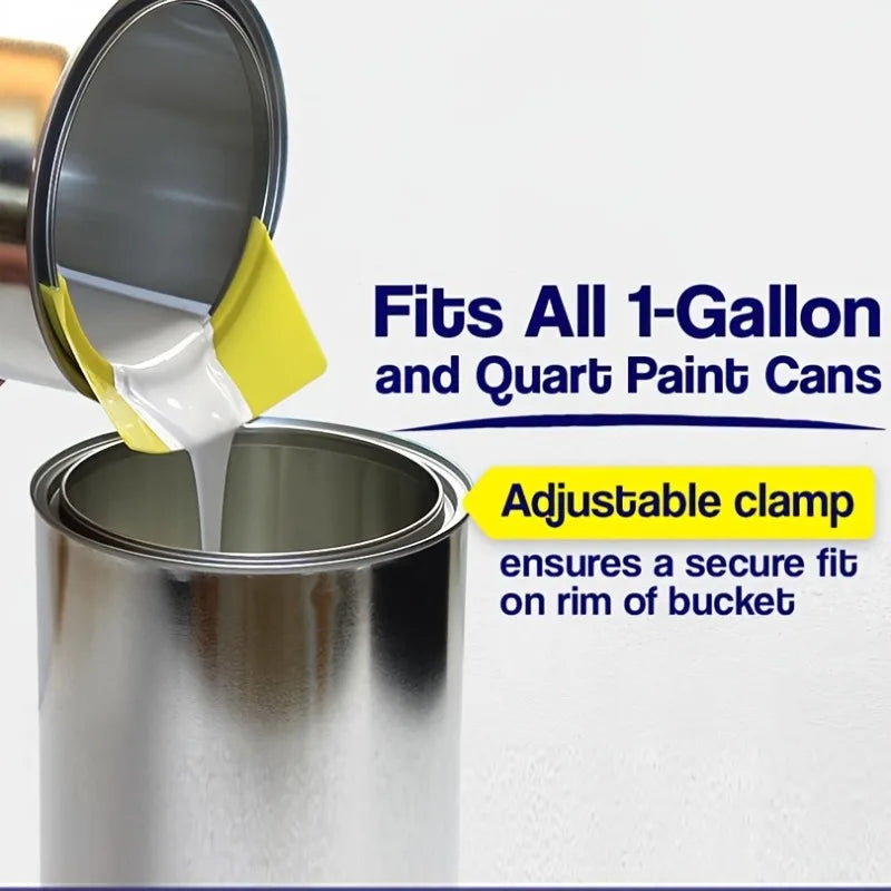 Universal Paint Can Spout & Pouring Tool – Fits Pint, Quart & Gallon Cans | Brush Holder & Wiper Painting Accessory