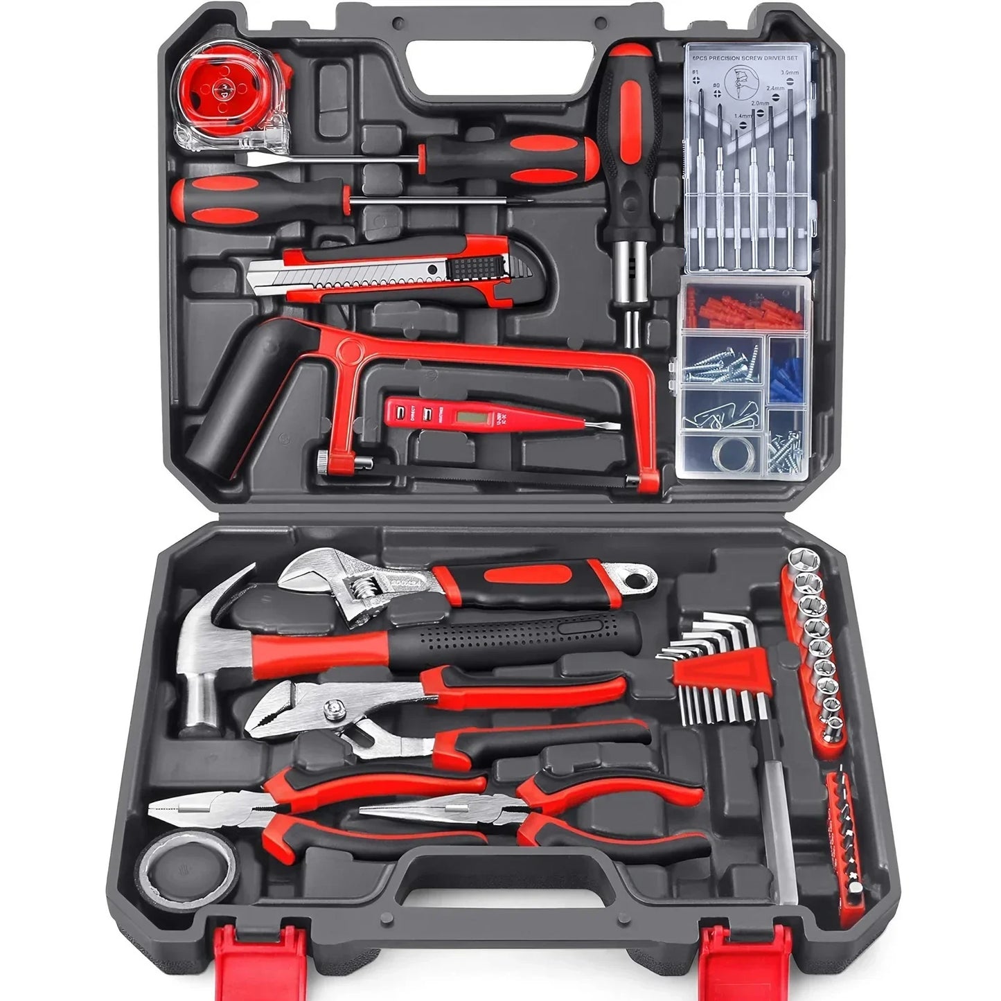 STOENGO Household Tool Kit Set - 19/43/108PCS DIY Hand Tools with Hammer, Screwdriver, Saw & Wrench
