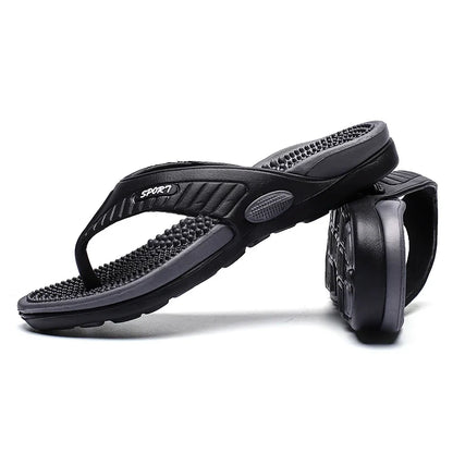 Men's Massage Flip Flops – Breathable Summer Beach Sandals, Luxury Comfort Slippers, Plus Size 46