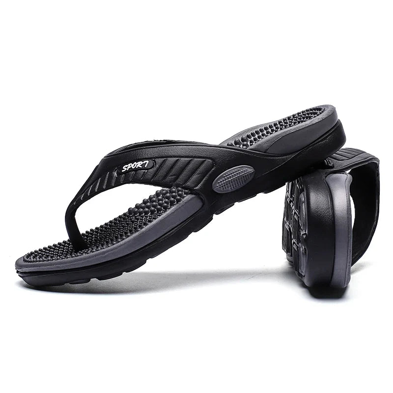 Men’s Massage Flip Flops, Breathable Summer Beach Sandals, Luxury Non-Slip Slippers Plus Size Up to 46 Comfort Footwear
